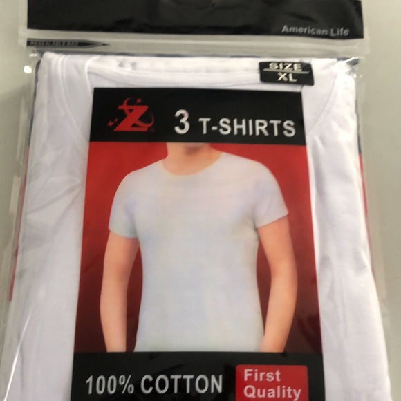 American Life NWT Men’s 3 T-Shirts White short sleeves size X-Large “46-48” - Picture 2 of 3